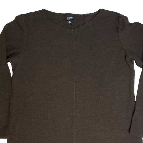 Eileen Fisher Women’s Viscose & Wool Chocolate Brown Long Sweater Dress Size M - Picture 5 of 12
